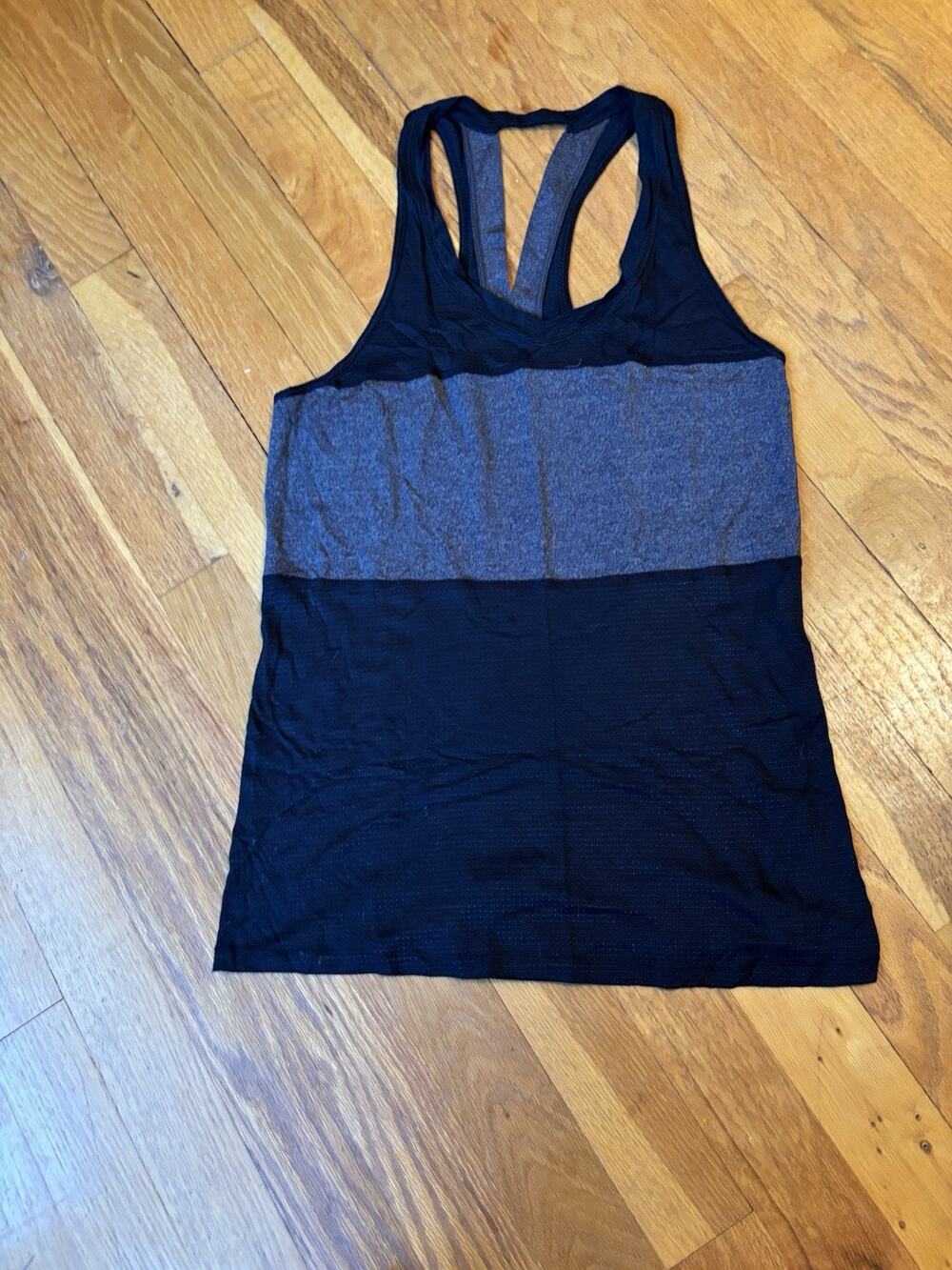 LULULEMON Women’s 2 Tone Black Tank Top Workout Running Black Grey Medium Active